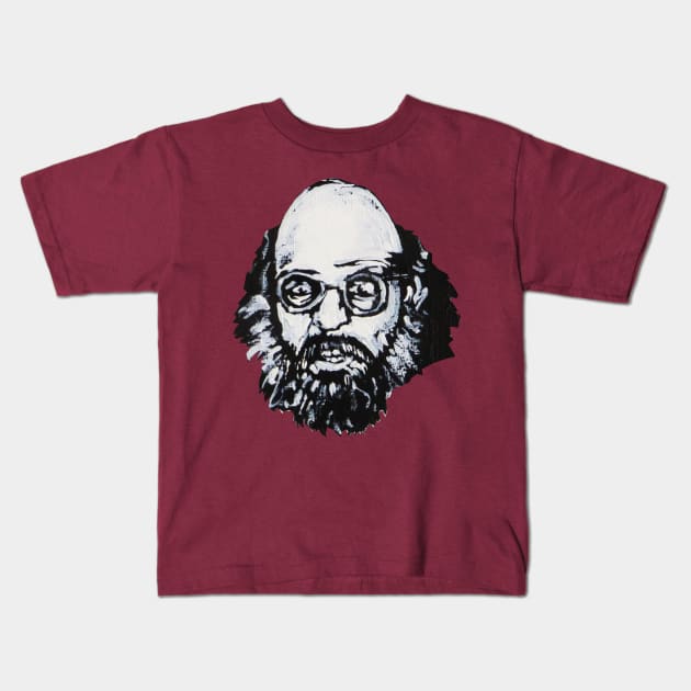 Allen Ginsberg No.3 Kids T-Shirt by AndersHoberg